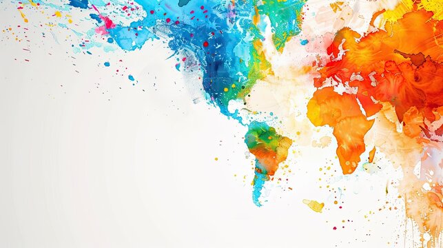 International Colour Day. World Art Day background with copy space area on side for text. Abstract, colour, and art background. Colorful background, design, banner, poster. 