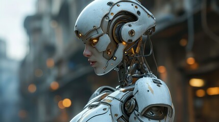 Fototapeta premium robot, artificial intelligence, sci-fi android. Created with Generative AI.