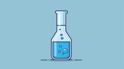 Test tube with bubbly liquid science icon image fla