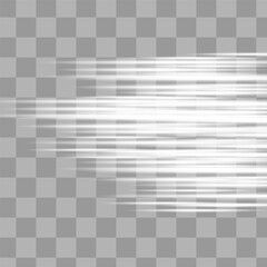 Abstract white laser beam. Transparent isolated on black background. Vector illustration.the lighting effect.floodlight directional