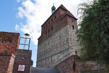 Turm des Havelberger Doms in der Stadt Havelberg in Sachsen-Anhalt