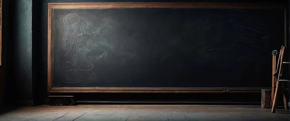 Fotobehang blackboard chalkboard background / classroom learning material / back to school handwriting © Monmeo