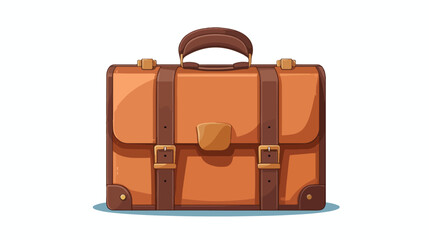 Travel briefcase icon flat cartoon vactor illustrat