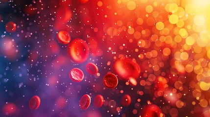 Fotobehang blood cells, medical background, bright colored theme, science and education © Mentari