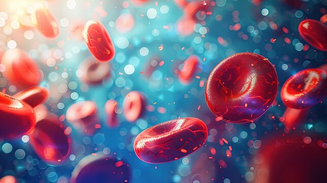 blood cells, medical background, bright colored theme, science and education
