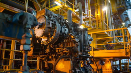 Fototapeta na wymiar oil and gas engine in a rig ,generative ai