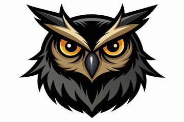  Owl's head silhouette black vector illustration 