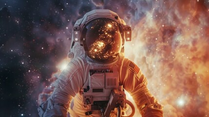 astronaut observing nebulae