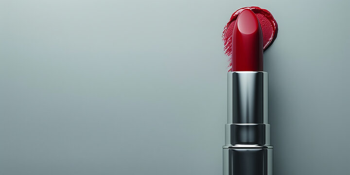 a red lipstick against white background,generative ai