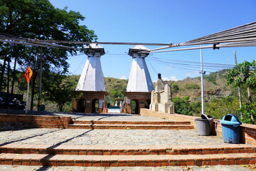 Santa Fé de Antioquia, Antioquia, Colombia; Passage to the wooden western bridge.