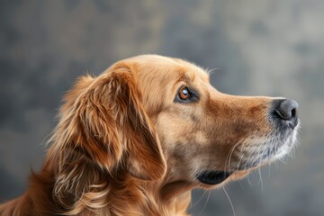 cute golden retriever dog portrait