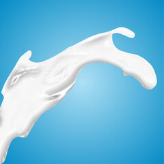 Realistic milk splash.3d milk splash