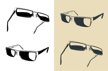 Stylized illustrations of glasses - 774504247