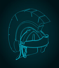 Roman legionary helmet isometric blueprint - 774504250
