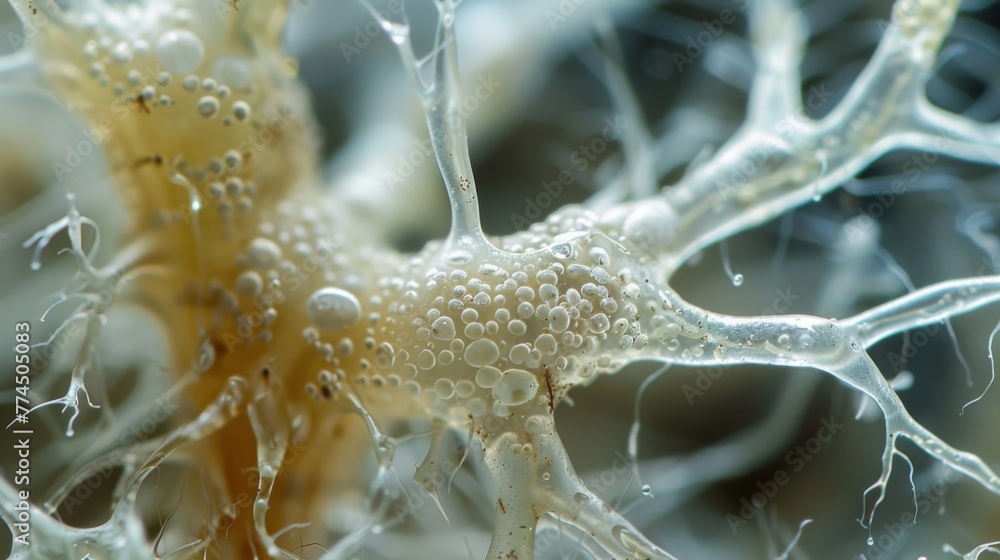 Poster a closeup of a root nodule a specialized structure where nitrogenfixing bacteria live in harmony wit