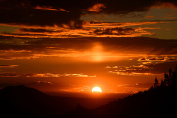Orange Sunset Clouds Over Desert Southwest USA
