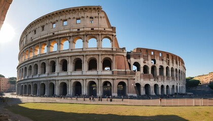 Fototapeta na wymiar Captivating Sunlit Scene Of The Colosseum In Rome 3