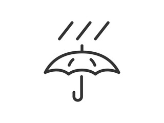 天気予報の雨の日のアイコン（線画）のイラスト