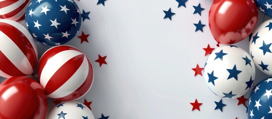 Patriot and independence day balloons decoration concept, american national celebration