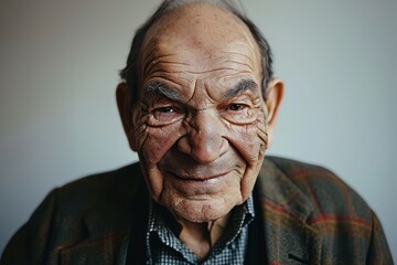 Portrait of an old man with a sad expression on his face