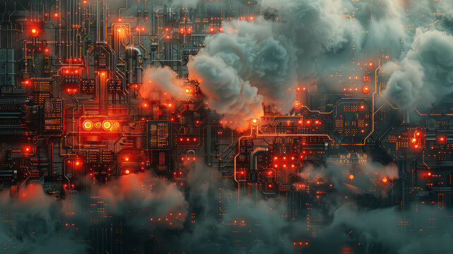 old poster retro Soviet style of energy machine engine providing electricy to a huge city, generative ai