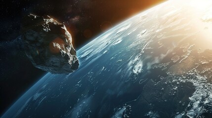 The concept of National asteroid day. Background for science, education, and business. - obrazy, fototapety, plakaty