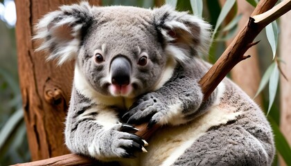 a koala with its claws gripping a tree branch tigh upscaled 6