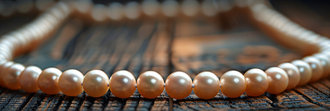 close up shot of a stove,Elegant Pearl and Gold Necklaces on Rustic Wood
