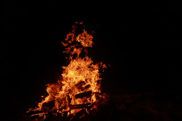 fire in the fireplace