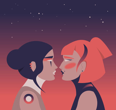 Friends on a festival night