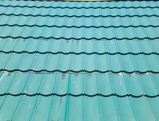 new green tin roof background	
