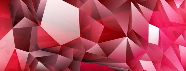 Abstract background of crystals in red colors with highlights on the facets and refracting of light