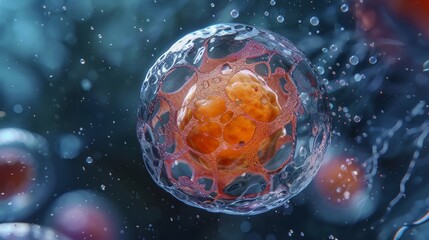 Finally an aerial view of a cell fertilizing an egg shown on a macro scale represents the incredible journey and vital role of these - obrazy, fototapety, plakaty