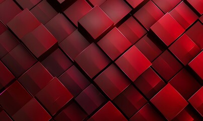 Abstract geometric background, Dark red mosaic squares with glossy finish. Vector tech design - obrazy, fototapety, plakaty