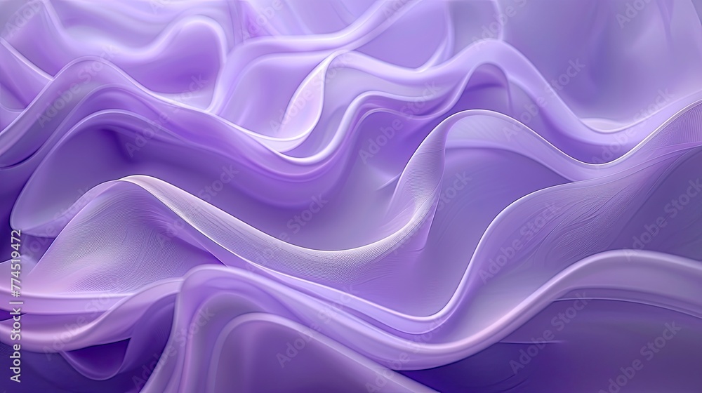 Poster smooth waves in varying shades of purple create a soothing abstract design