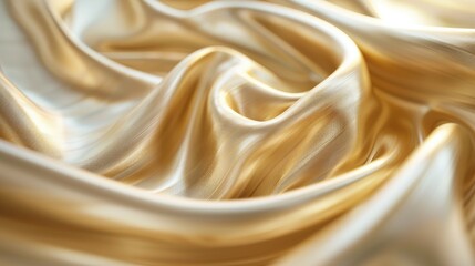 Luxurious silky gold fabric texture with smooth waves - obrazy, fototapety, plakaty