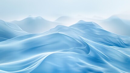 Soft blue waves flowing smoothly in an abstract pattern