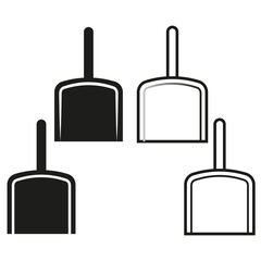 Dustpan Icon Set. Cleaning equipment vector illustration. EPS 10.