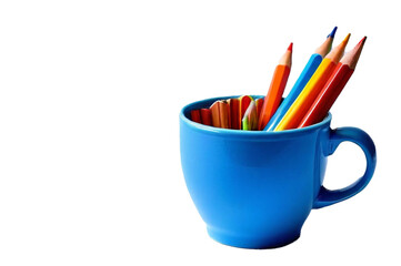 pencils in a cup  transparent background