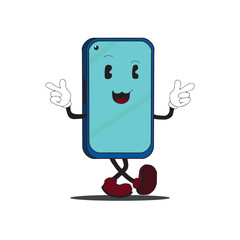 phone character mascot vintage style