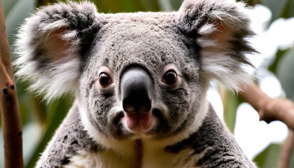A Koala With Its Fluffy Ears Perked Up Listening  2