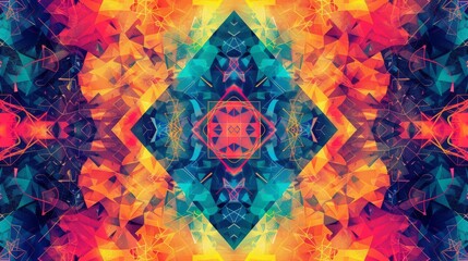 Colorful backgrounds dynamically fuse with geometric shapes
