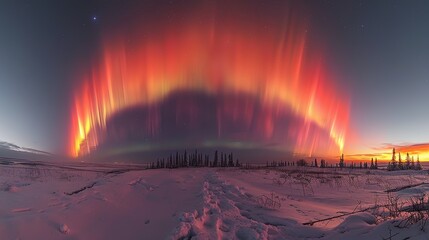 Active splitting, active splitting aurora borealis arc, sky at night - obrazy, fototapety, plakaty