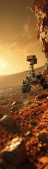 Space Probe, Mars Rover Perseverance, Recent Mars Missions Success, Paving Way for Future Human Exploration, 3D Render, Golden Hour, Depth of Field Bokeh Effect