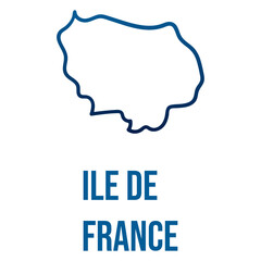Ile de France region smooth borders abstract map