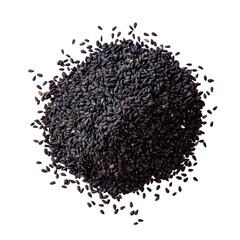 A pile of black rice on a transparent Background