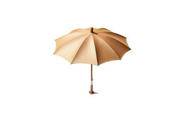 Beach Umbrella Casting Shadow on Golden Sand Realistic Portrait Isolated On Transparent Background Or PNG.