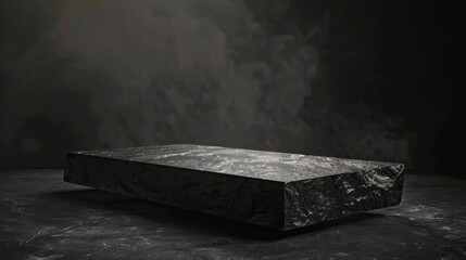 A black stone platform standing alone in the darknes  AI generated illustration
