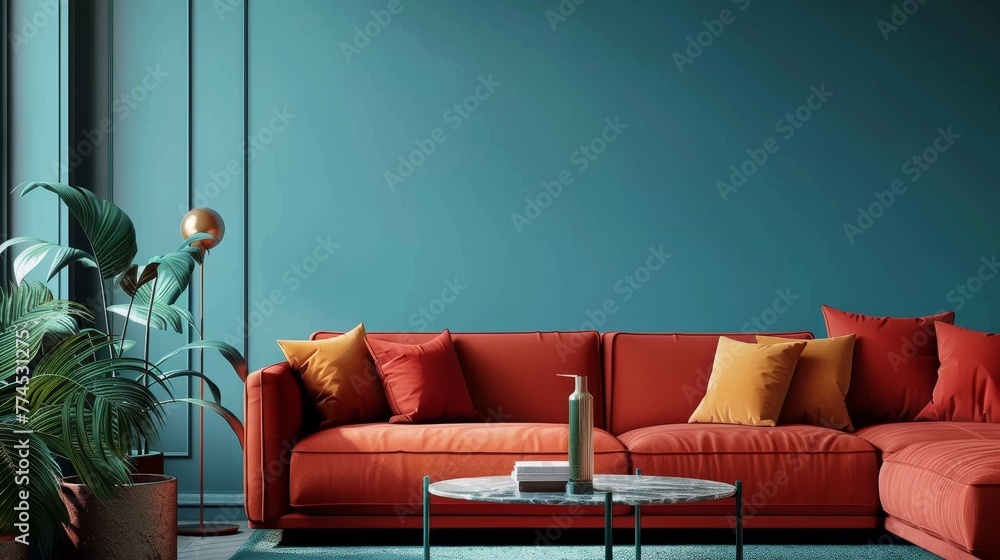 Poster a dynamic color scheme creating depth and dimension ai generated illustration