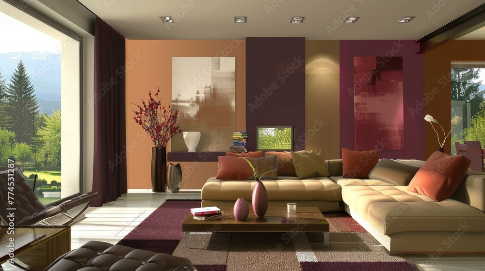Poster a dynamic color scheme creating depth and dimension ai generated illustration